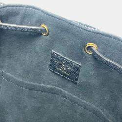  Louis Vuitton Lock Me Noir Leather Bucket Drawstring Handbag  