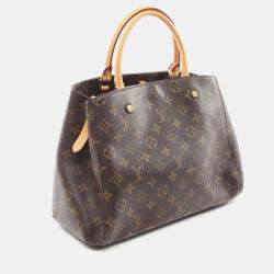 Louis Vuitton Montaigne MM Brown Coated Canvas Leather Monogram Handbag 