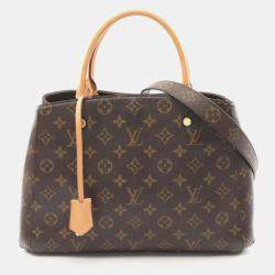 Louis Vuitton Montaigne MM Brown Coated Canvas Leather Monogram Handbag 