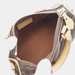 Louis Vuitton Nano Speedy Brown Coated Canvas Leather Monogram Handbag 