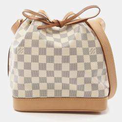 Louis Vuitton Noe BB Damier Azur White Coated Canvas Leather Shoulder Bag 