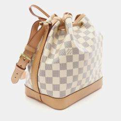 Louis Vuitton Noe BB Damier Azur White Coated Canvas Leather Shoulder Bag 