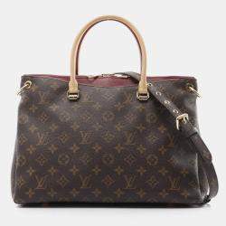 Louis Vuitton Pallas Monogram Aurore Brown Bordeaux Coated Canvas Leather Handbag 