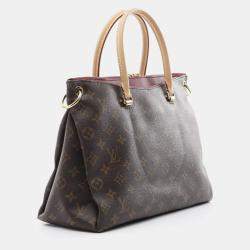 Louis Vuitton Pallas Monogram Aurore Brown Bordeaux Coated Canvas Leather Handbag 