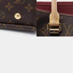 Louis Vuitton Pallas Monogram Aurore Brown Bordeaux Coated Canvas Leather Handbag 