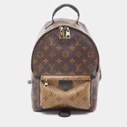  Louis Vuitton Palm Springs PM Brown Beige Coated Canvas Leather Monogram Reverse  Backpack