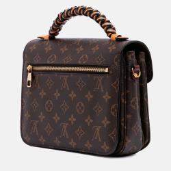 Louis Vuitton Brown/Orange Monogram Braided Pochette Metis