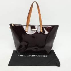 Pre Owned Louis Vuitton Amarante Monogram Vernis Bellevue GM Bag