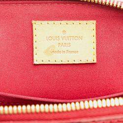 Pre Owned Louis Vuitton Red Monogram Vernis Rayures Alma BB Bag
