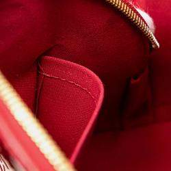 Pre Owned Louis Vuitton Red Monogram Vernis Rayures Alma BB Bag