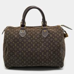 Louis Vuitton Fusain Monogram Mini Lin Canvas Speedy 30 Bag