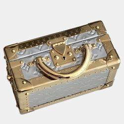 Pre Owned Louis Vuitton Valisette Tresor Sea Gold Sunset White Mini Hard Trunk Runway Piece