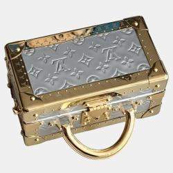 Pre Owned Louis Vuitton Valisette Tresor Sea Gold Sunset White Mini Hard Trunk Runway Piece