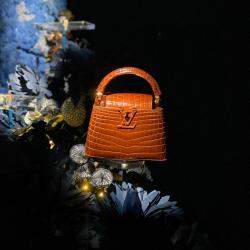 Pre Owned Louis Vuitton Capucines Mini Crocodile Top Handle Bag