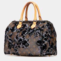 Pre Owned Louis Vuitton Brown Monogram Fleur De Jais Sequins Speedy 30