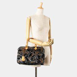 Pre Owned Louis Vuitton Brown Monogram Fleur De Jais Sequins Speedy 30