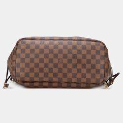 Pre Owned Louis Vuitton Brown Damier Ebene Neverfull MM