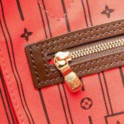 Pre Owned Louis Vuitton Brown Damier Ebene Neverfull MM