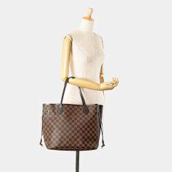 Pre Owned Louis Vuitton Brown Damier Ebene Neverfull MM