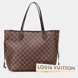 Pre Owned Louis Vuitton Brown Damier Ebene Neverfull MM