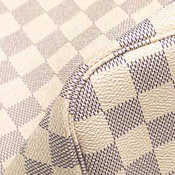 Pre Owned Louis Vuitton Grey White Damier Azur Neverfull MM
