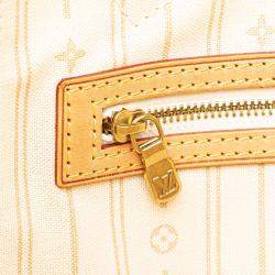 Pre Owned Louis Vuitton Grey White Damier Azur Neverfull MM