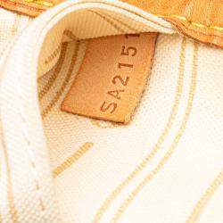 Pre Owned Louis Vuitton Grey White Damier Azur Neverfull MM