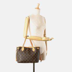 Pre Owned Louis Vuitton Brown Monogram Neverfull PM