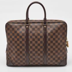 Pre Owned Louis Vuitton Damier Ebene Canvas Porte Documents Voyage GM Bag