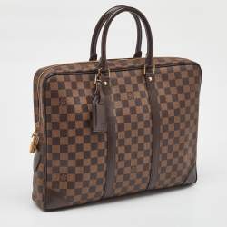 Pre Owned Louis Vuitton Damier Ebene Canvas Porte Documents Voyage GM Bag