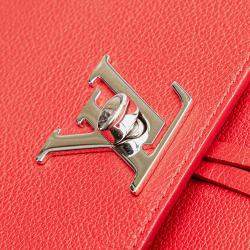 Pre Owned Louis Vuitton Red Taurillon Lockme Backpack