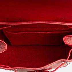 Pre Owned Louis Vuitton Red Taurillon Lockme Backpack