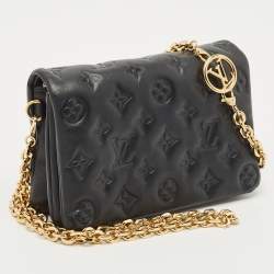 Pre Owned Louis Vuitton Black Monogram Leather Coussin Pochette Bag
