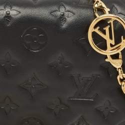 Pre Owned Louis Vuitton Black Monogram Leather Coussin Pochette Bag