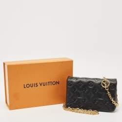 Pre Owned Louis Vuitton Black Monogram Leather Coussin Pochette Bag
