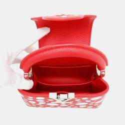 Louis Vuitton Lv Yk Capucines Red Calf Leather Infinity Dot Size Mini