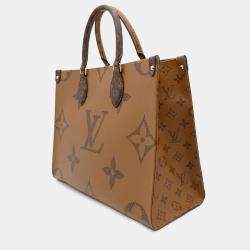 Pre Owned Louis Vuitton Onthego Red Monogram Monogram Reverse Canvas Monogram Giant Size Mm