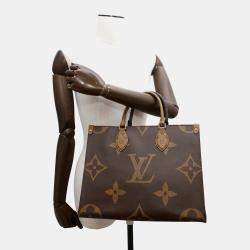 Pre Owned Louis Vuitton Onthego Red Monogram Monogram Reverse Canvas Monogram Giant Size Mm