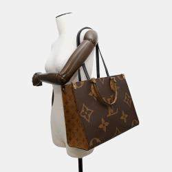 Pre Owned Louis Vuitton Onthego Red Monogram Monogram Reverse Canvas Monogram Giant Size Mm