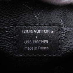 Pre Owned Louis Vuitton Speedy Bandouliere 25 White Noir Urs Fischer Monogram Canvas Boston Bag