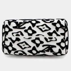 Pre Owned Louis Vuitton Speedy Bandouliere 25 White Noir Urs Fischer Monogram Canvas Boston Bag