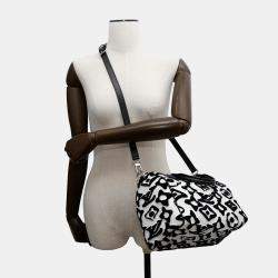 Pre Owned Louis Vuitton Speedy Bandouliere 25 White Noir Urs Fischer Monogram Canvas Boston Bag