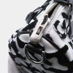 Pre Owned Louis Vuitton Speedy Bandouliere 25 White Noir Urs Fischer Monogram Canvas Boston Bag