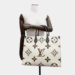 Pre Owned Louis Vuitton Onthego GM Ivoire Monogram Jungle Canvas Tote Bag