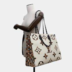 Pre Owned Louis Vuitton Onthego GM Ivoire Monogram Jungle Canvas Tote Bag