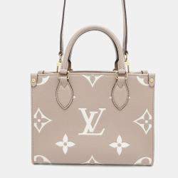 Louis Vuitton Onthego Tourterelle Claim Bicolor Monogram Empreinte Leather Monogram Giant Size Pm