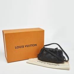 Pre Owned Louis Vuitton Black Monogram Mahina Leather Mini Scala Pouch