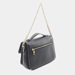 Pre Owned Louis Vuitton Oxford Lockme Noir Leather Shoulder Bag