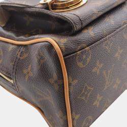 Pre Owned Louis Vuitton Manhattan PM Brown Monogram Canvas Handbag