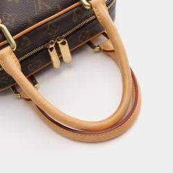 Pre Owned Louis Vuitton Manhattan PM Brown Monogram Canvas Handbag